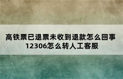 高铁票已退票未收到退款怎么回事 12306怎么转人工客服